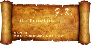 Fritz Krisztina névjegykártya